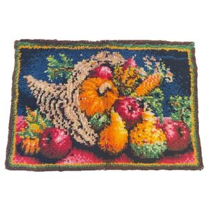 Wonderart Latch Hook 20"x30" Country Harvest 426405‎ Wall Hanging Completed